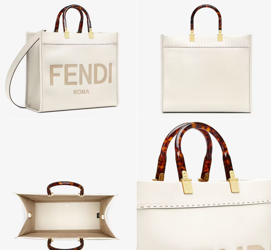  Fendi Sunshine Medium
White leather shopper
